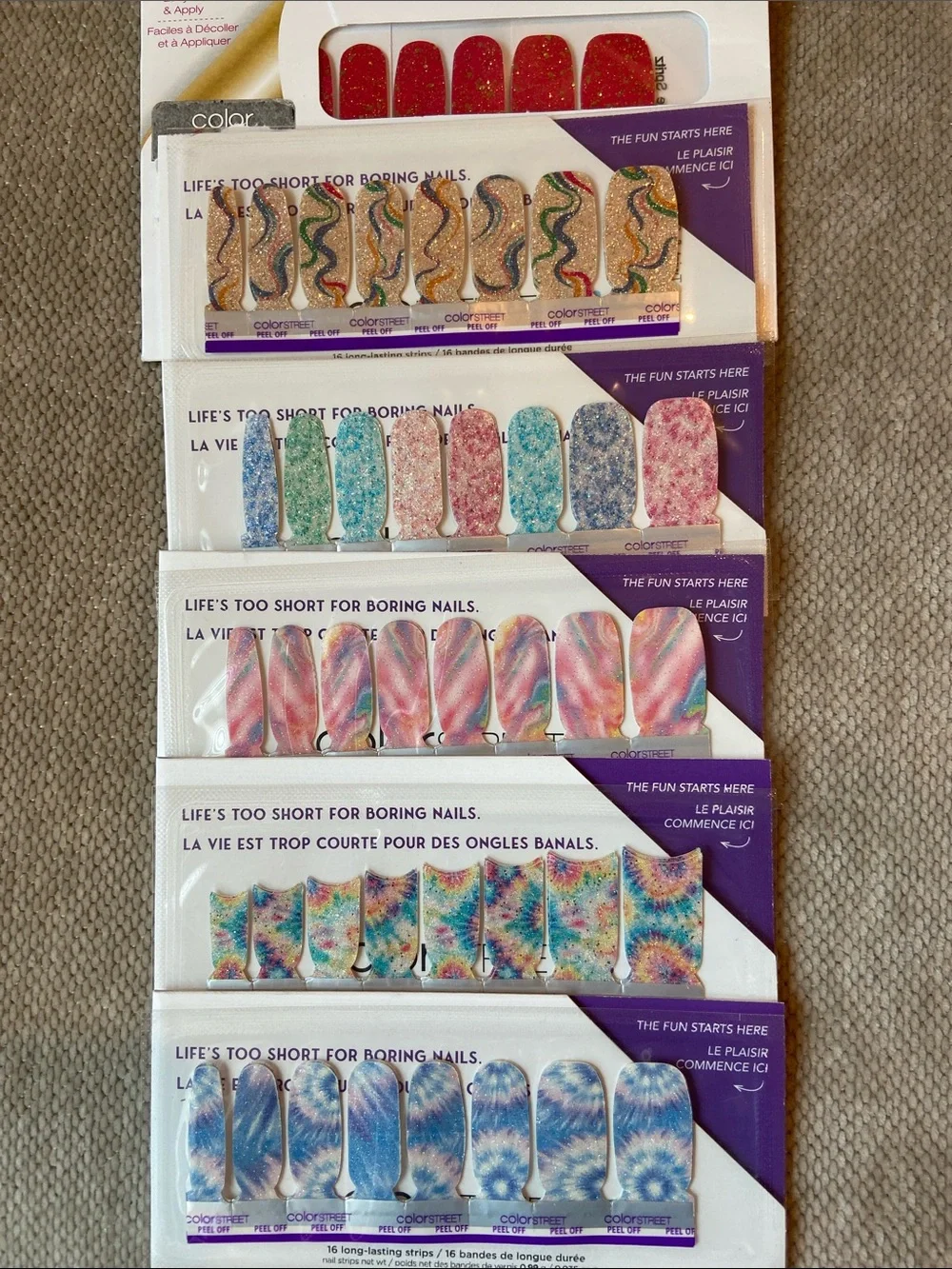 6 Color Street Nail Strip Sets